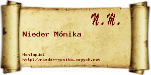 Nieder Mónika névjegykártya